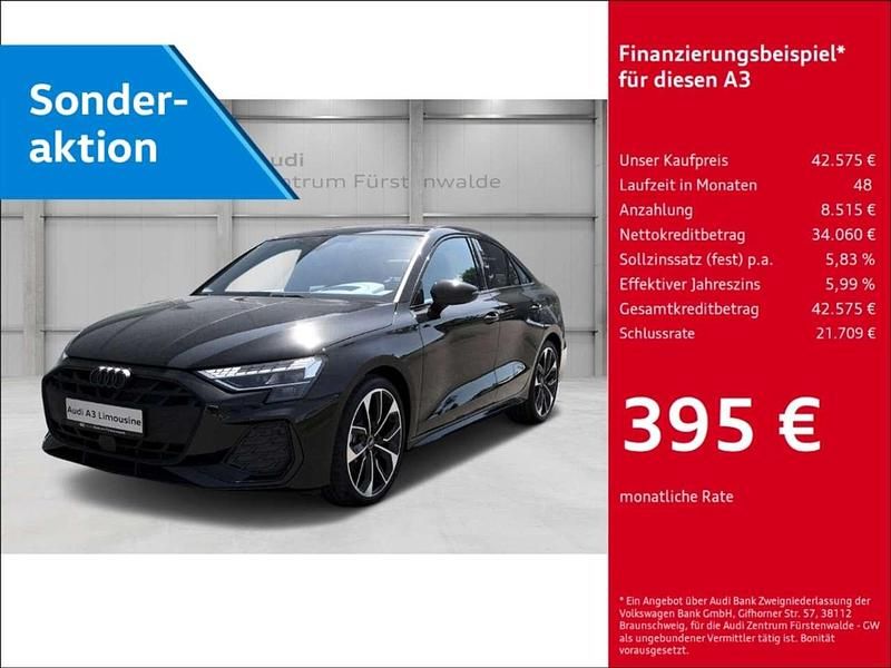 Schwarz Gebraucht 2024 Audi A3 S-Line Limousine | 42.575 € (Fairer Preis) - Bild 1/4