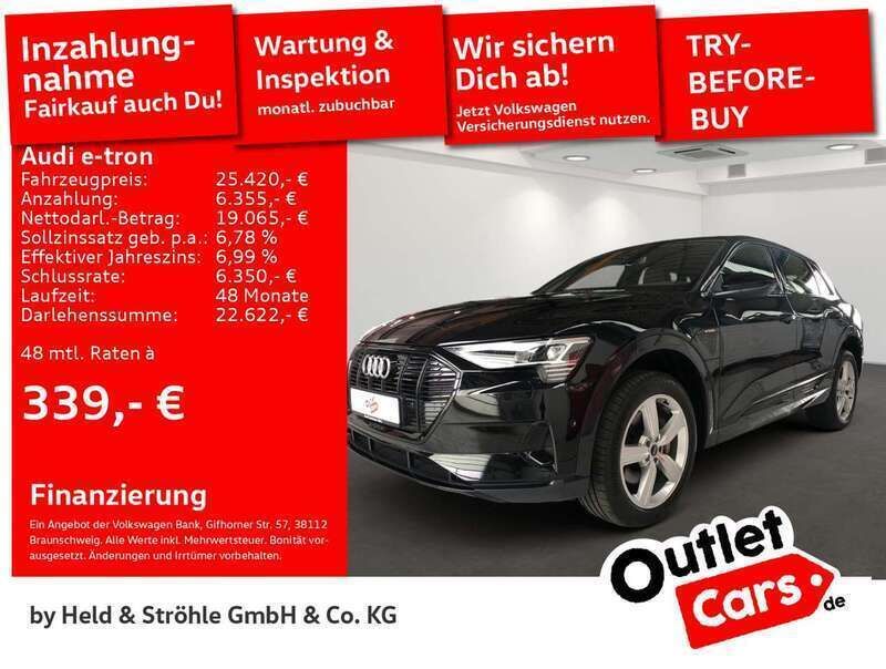 Mythosschwarz metallic Gebraucht 2021 Audi e-tron Advanced Plus SUV | 25.420 € (Guter Preis) - Bild 1/3