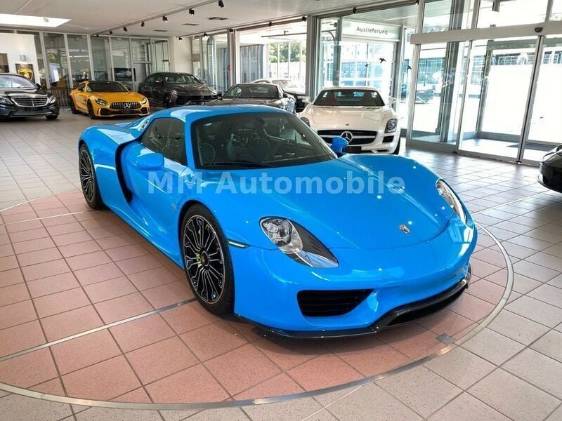 Gebraucht Porsche 918 886 PS (651 kW) 2015 Rivierablau Cabrio