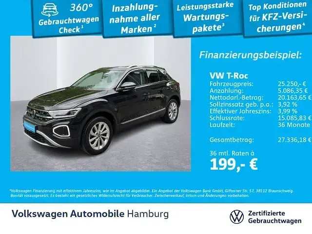 Gebraucht VW T-Roc Style 150 PS (110 kW) 2023 Schwarz SUV