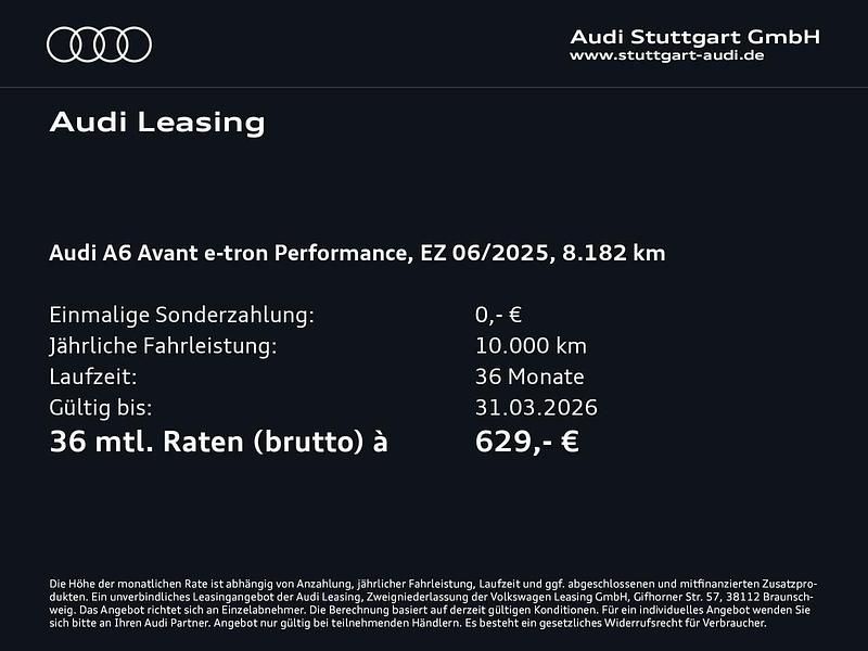 Gebraucht Audi A6 e-tron Performance 269 kW (367 PS) 2025 Daytonagrau perleffekt Kombi
