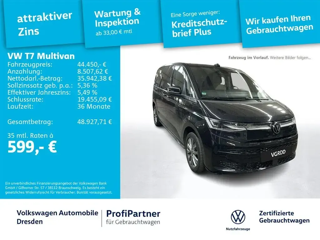 Gebraucht VW Multivan Life 150 PS (110 kW) 2022 Deep black perleffekt Van / Kleinbus