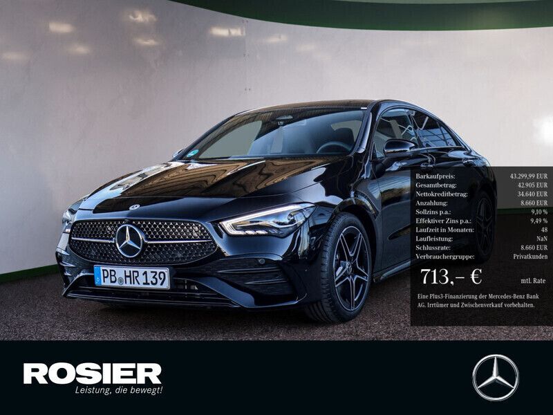 Schwarz Gebraucht 2025 Mercedes CLA200 AMG line Coupé | 43.300 € (Teuer) - Bild 1/4