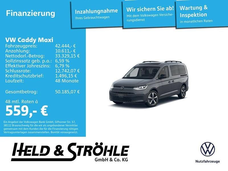 Grau Neu 2024 VW Caddy Maxi Life Life Van / Kleinbus | 42.444 € (Teuer) - Bild 1/4