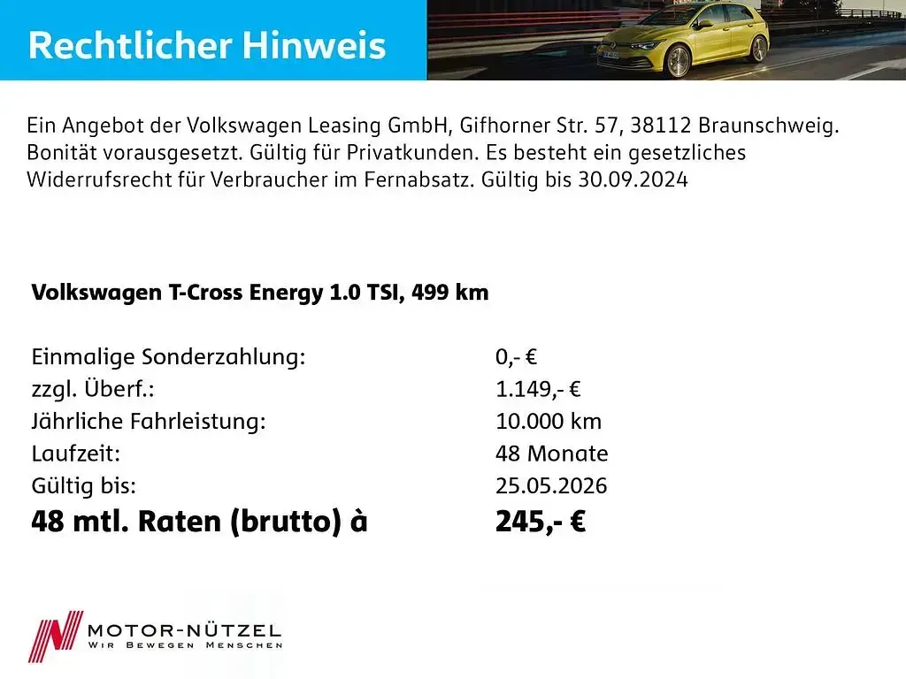 Ny VW T-Cross 116 HK (85 kW) 2026 Blå SUV