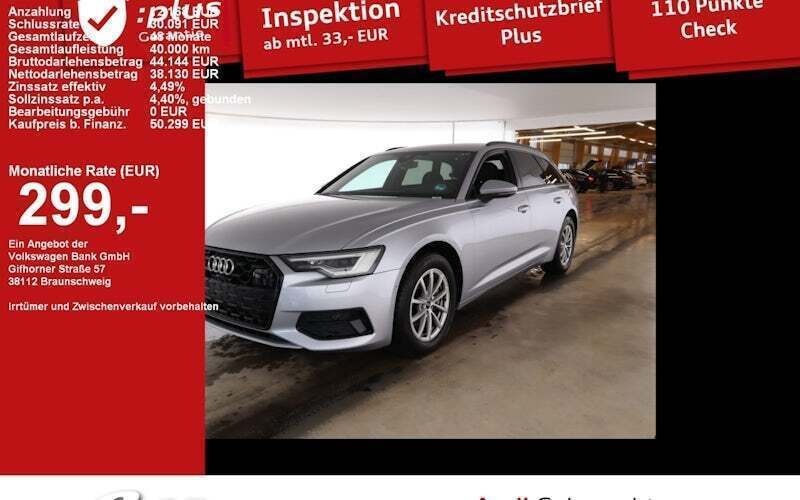 Florettsilber metallic Gebraucht 2024 Audi A6 Advanced Plus Kombi | 50.299 € - Bild 1/4