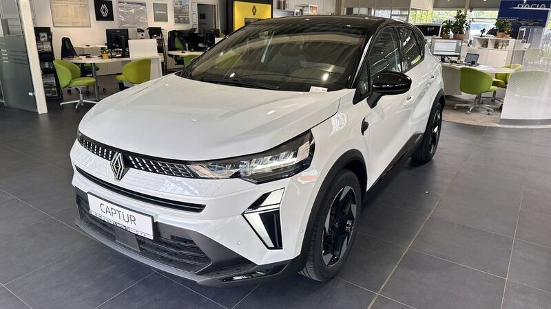 Perlmuttweiß metallic, black Gebraucht 2024 Renault Captur Techno SUV | 25.990 € (Superpreis) - Bild 1/4