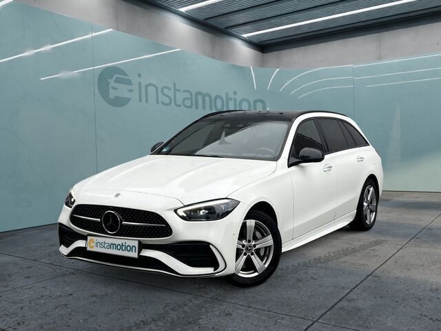 Weiß Gebraucht 2023 Mercedes C300e AMG line Kombi | 41.300 € (Teuer) - Bild 1/2