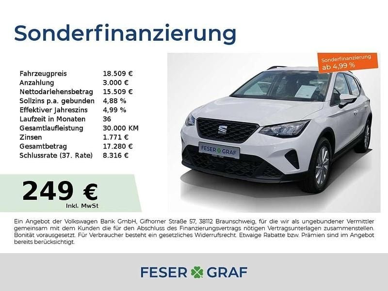 Weiss Gebraucht 2024 Seat Arona Style SUV | 18.509 € (Fairer Preis) - Bild 1/1