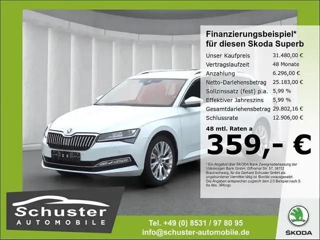 Weiss Gebraucht 2024 Skoda Superb Style Kombi | 31.479 € (Superpreis) - Bild 1/4