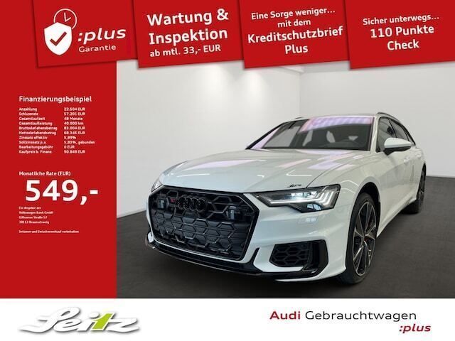 Gletscherweiß metallic Gebraucht 2024 Audi S6 Ambiente Kombi | 88.999 € - Bild 1/1