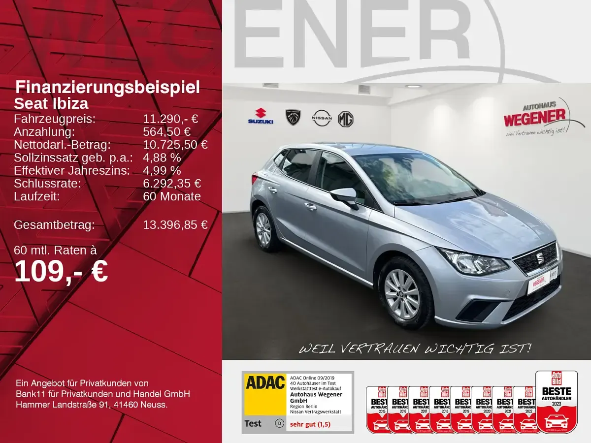 Gebraucht Seat Ibiza Style 80 PS (58 kW) 2019 Silber Kleinwagen