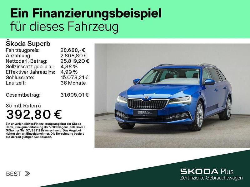 Gebraucht Skoda Superb Style 218 PS (160 kW) 2022 Raceblau metallic (metallic) Kombi