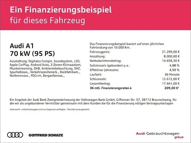 Gebraucht Audi A1 Sportback Advanced 95 PS (69 kW) 2025 Schwarz Kleinwagen