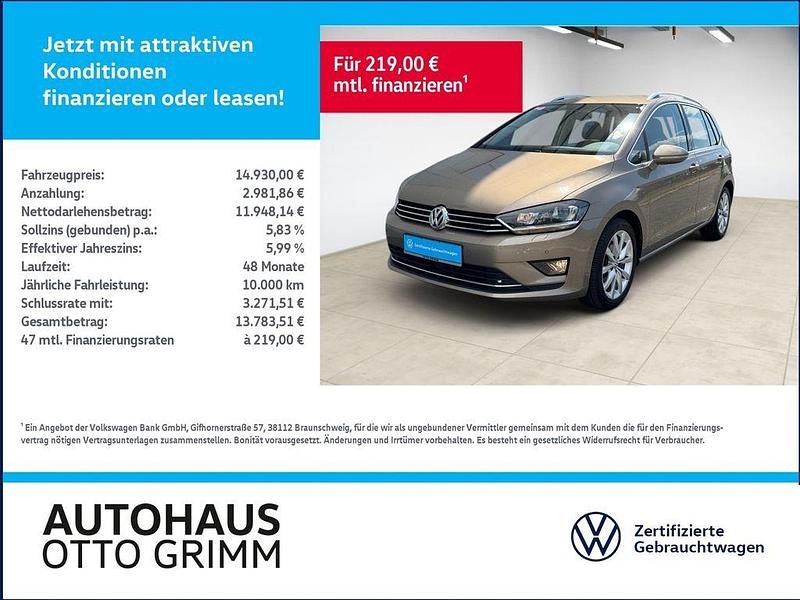Gelb Gebraucht 2014 VW Golf Sportsvan Highline Van / Kleinbus | 13.490 € (Fairer Preis) - Bild 1/4