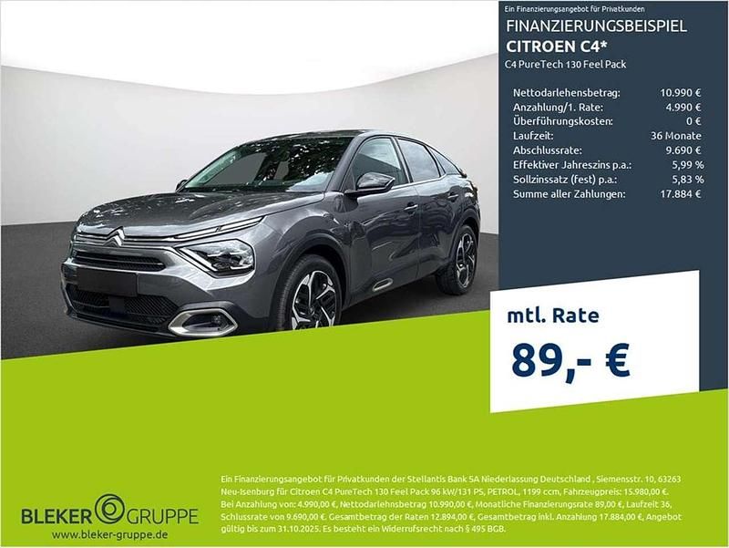 Platingrau Gebraucht 2021 Citroën C4 Feel Limousine | 15.480 € (Guter Preis) - Bild 1/3