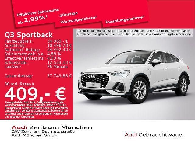 Ibisweiß Gebraucht 2022 Audi Q3 Sportback S-Line SUV | 34.989 € (Guter Preis) - Bild 1/2