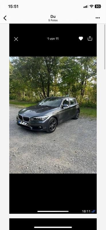 Grau Gebraucht 2016 BMW 116 Kleinwagen | 10.000 € (Etwas zu teuer) - Bild 1/4