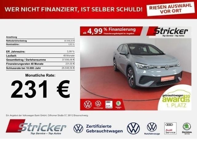 Mondsteingrau schwarz Gebraucht 2023 VW ID.5 Pro Performance SUV | 30.948 € (Fairer Preis) - Bild 1/4