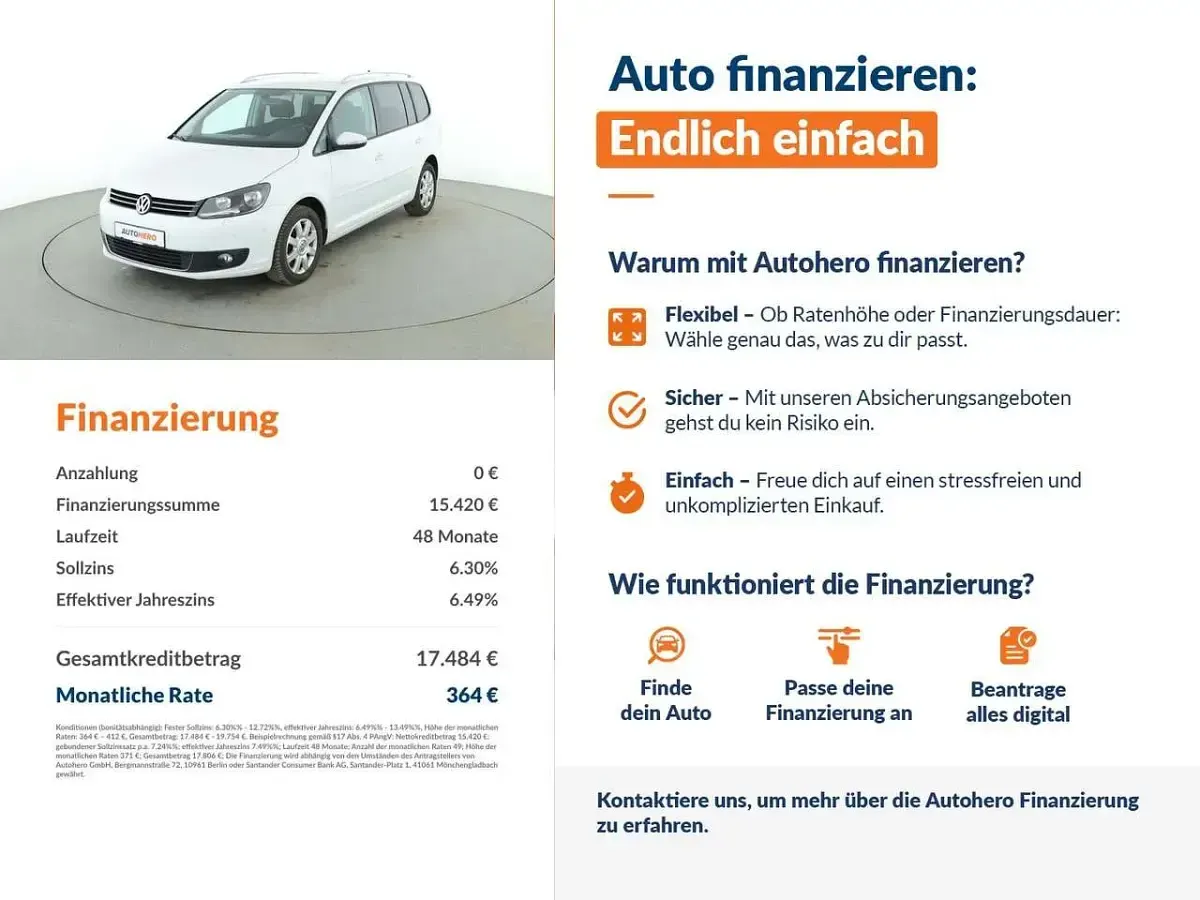 Gebraucht VW Touran Cup 140 PS (102 kW) 2015 Weiß Van / Kleinbus