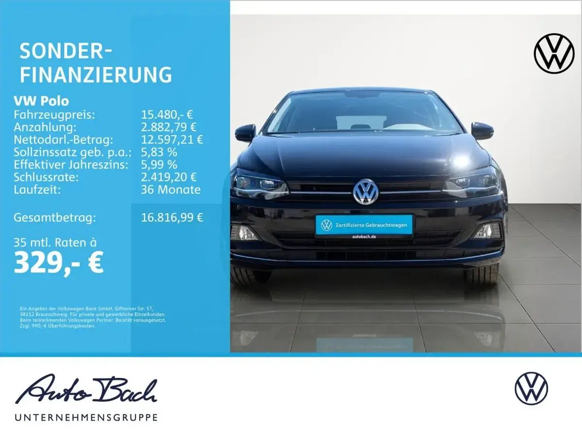 Gebraucht VW Polo Highline 95 PS (69 kW) 2018 Schwarz Kleinwagen