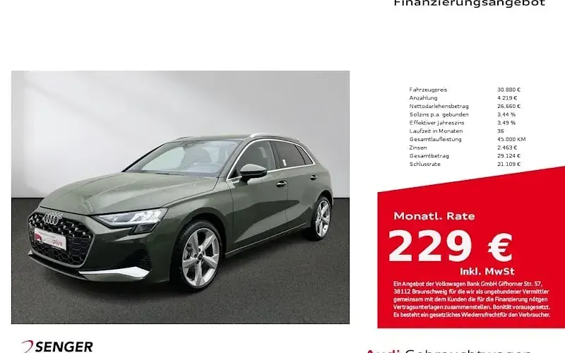 Second-hand Audi A3 Advanced Plus 116 CP (85 kW) 2025 Verde Berlinǎ