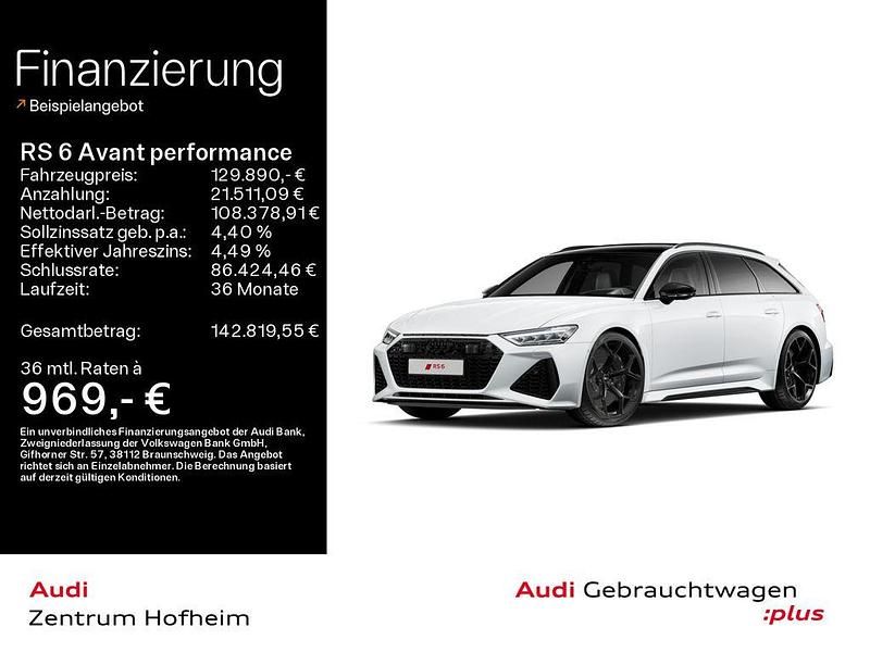 Weiß Gebraucht 2025 Audi RS6 Performance Kombi | 129.890 € - Bild 1/4