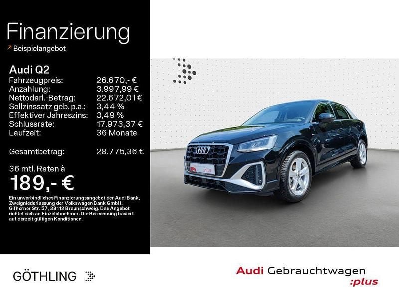 Mythosschwarz metallic Gebraucht 2024 Audi Q2 S-Line SUV | 26.670 € (Guter Preis) - Bild 1/4