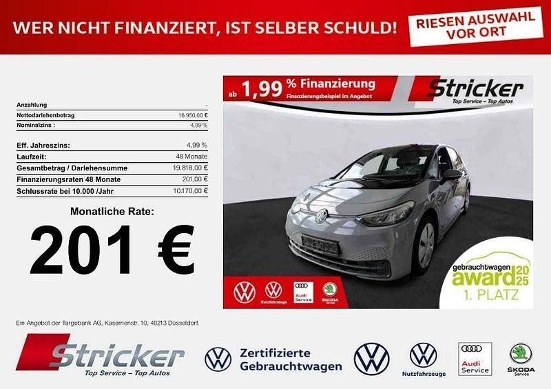 Gebraucht VW ID.3 Pure 110 kW (150 PS) 2022 Mondsteingrau schwarz Kleinwagen