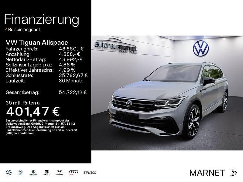 Pyritsilber metallic Gebraucht 2024 VW Tiguan Allspace R-line SUV | 48.880 € (Teuer) - Bild 1/4
