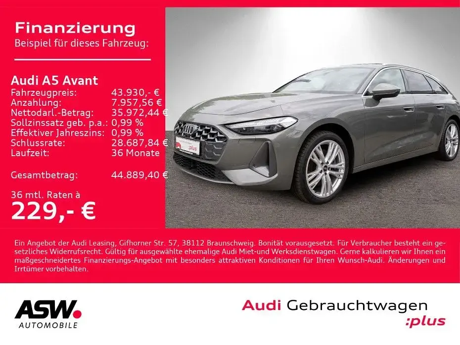 Gebraucht Audi A5 Advanced Plus 204 PS (150 kW) 2025 Chronosgrau metallic Kombi