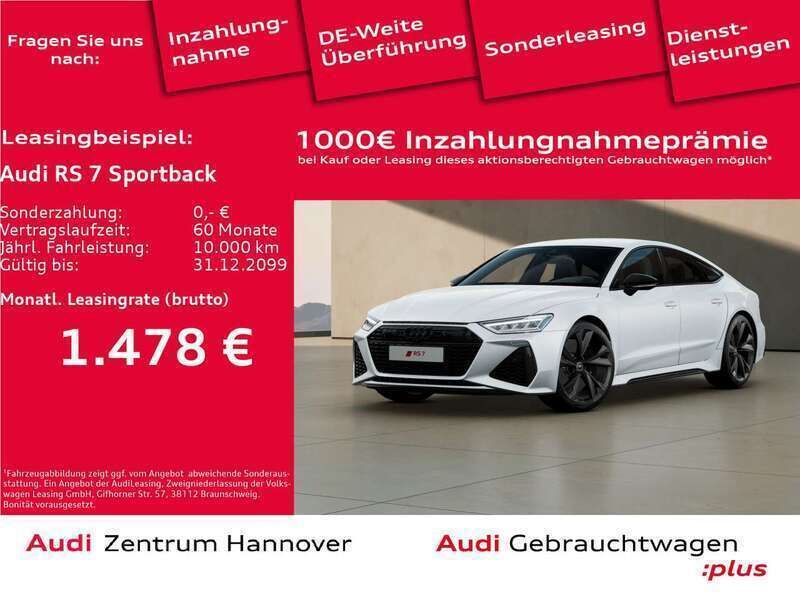 2y gletscherweiß metallic Gebraucht 2022 Audi RS7 Kleinwagen | 93.990 € (Superpreis) - Bild 1/4