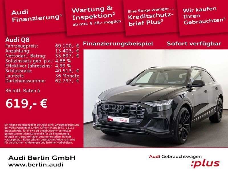 Mythosschwarz metallic Gebraucht 2022 Audi Q8 Ambiente SUV | 69.100 € (Fairer Preis) - Bild 1/3