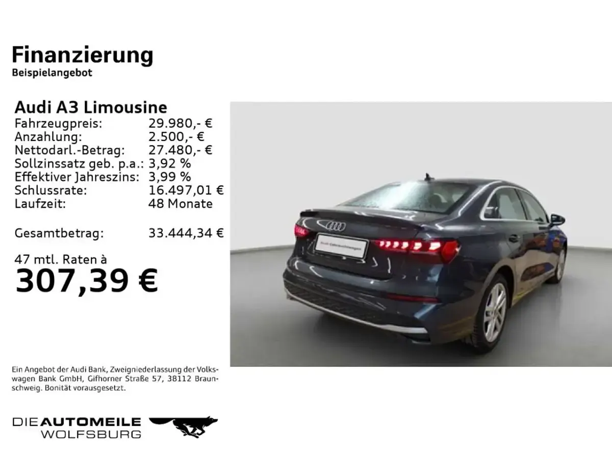 Gebraucht Audi A3 Comfort 150 PS (110 kW) 2025 Manhattangrau metallic Limousine