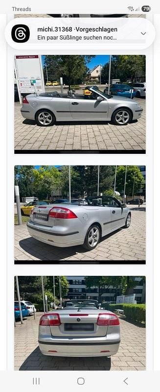 Occasion Saab 9-3 Cabriolet Vector 150 ch (110 kW) 2004 Argent Cabriolet