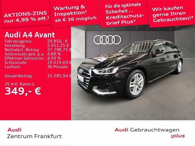 Brillantschwarz Gebraucht 2023 Audi A4 Advanced Kombi | 29.850 € (Guter Preis) - Bild 1/3