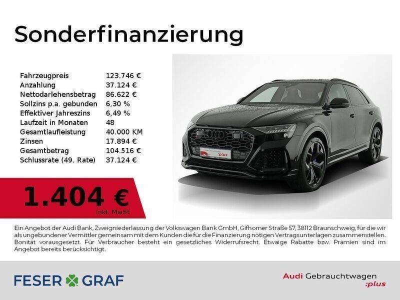 Mythosschwarz metallic Gebraucht 2023 Audi RS Q8 Sport SUV | 123.746 € (Guter Preis) - Bild 1/4