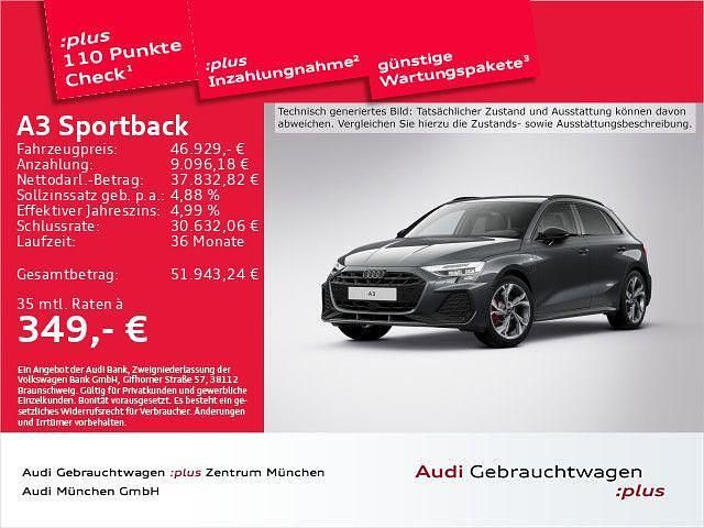 Grau Gebraucht 2025 Audi A3 Sportback e-tron S-Line Kleinwagen | 46.929 € - Bild 1/2