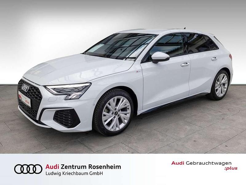 Weiß Gebraucht 2024 Audi A3 Sportback S-Line Limousine | 37.880 € (Fairer Preis) - Bild 1/4