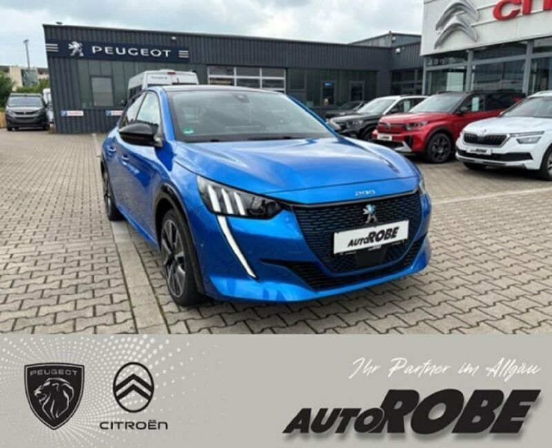Blau metallic Gebraucht 2021 Peugeot e-208 GT Kleinwagen | 15.990 € (Superpreis) - Bild 1/4