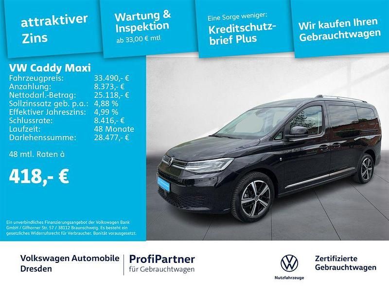 Schwarz Gebraucht 2024 VW Caddy Maxi Style Van / Kleinbus | 35.990 € (Fairer Preis) - Bild 1/4