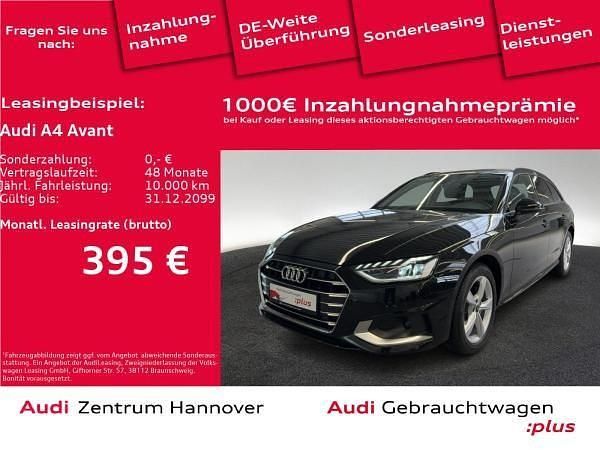Schwarz (0e mythosschwarz metallic) Gebraucht 2023 Audi A4 Advanced Plus Kombi | 29.851 € (Fairer Preis) - Bild 1/4