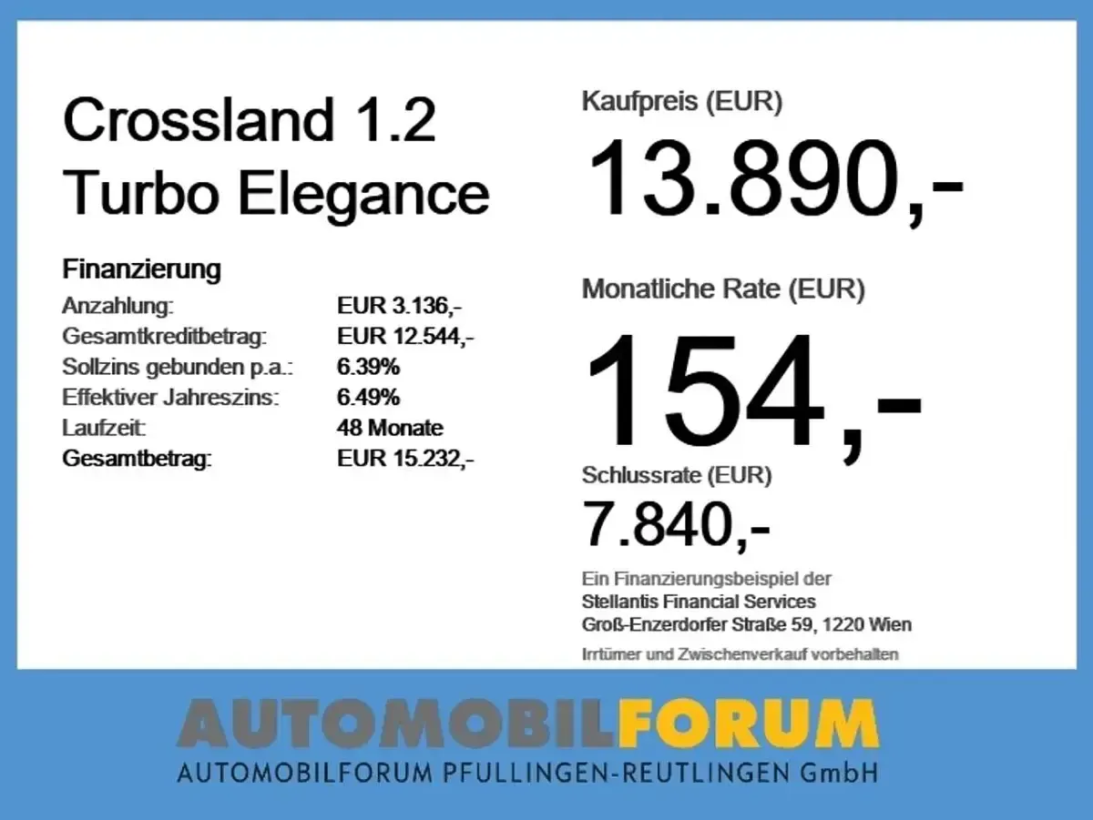 Gebraucht Opel Crossland Elegance 110 PS (80 kW) 2023 Nautic blau SUV