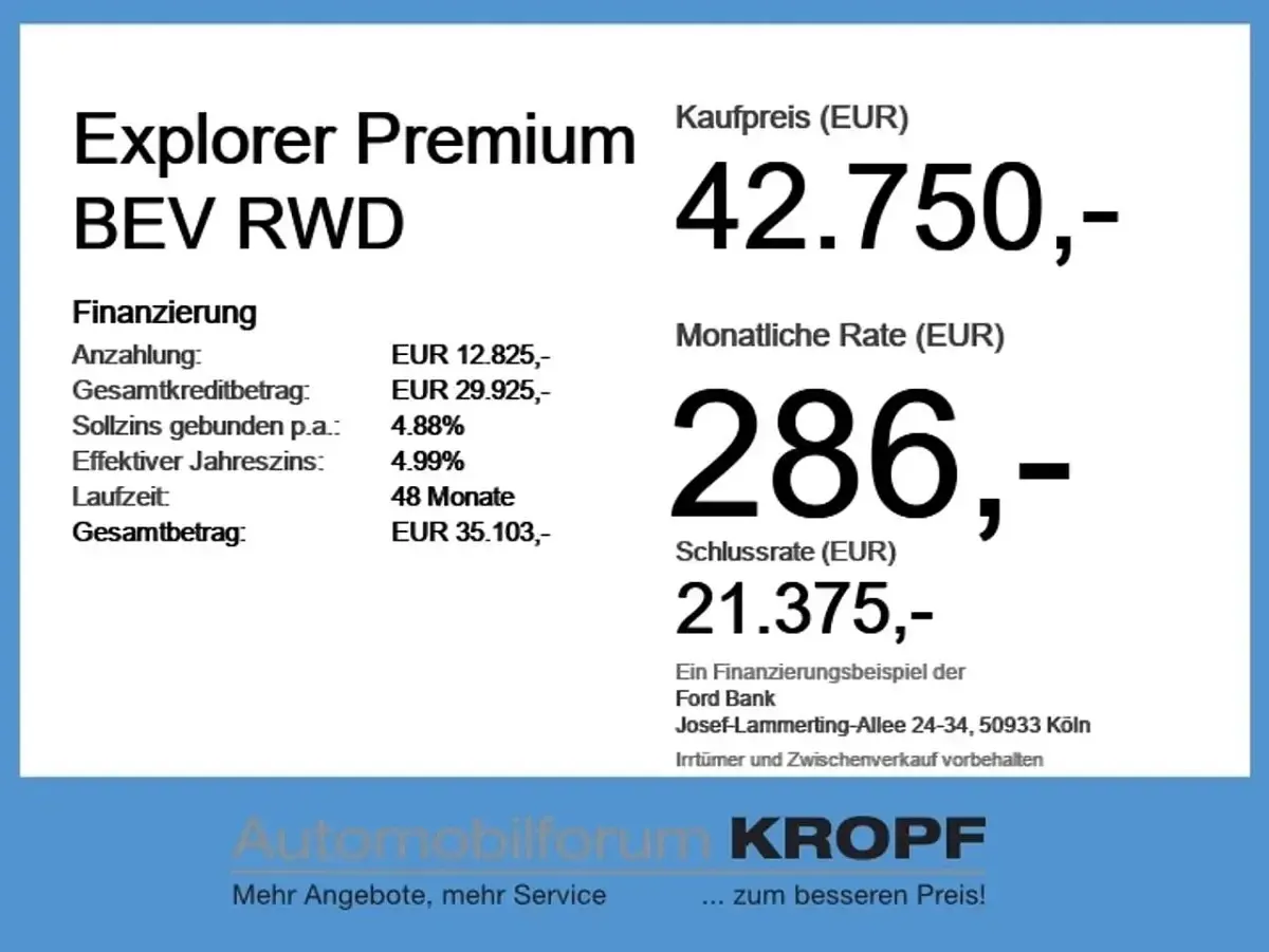 Neu Ford Explorer Premium 210 kW (286 PS) 2026 Arctic blue SUV