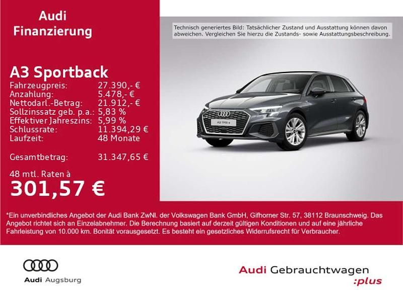 Daytonagrau perleffekt Gebraucht 2022 Audi A3 e-tron S-Line Kleinwagen | 27.390 € (Fairer Preis) - Bild 1/4