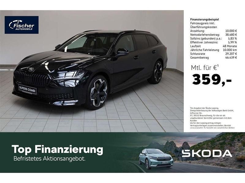 Neu Skoda Superb SportLine 204 PS (150 kW) 2025 Onyxschwarzmetallic Kombi