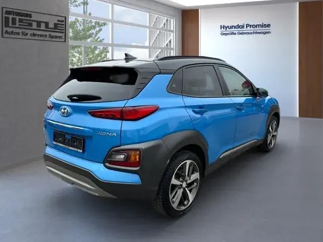 Gebraucht Hyundai Kona Premium 177 PS (130 kW) 2019 Blue lagoon / dark knight / mic (blau) SUV