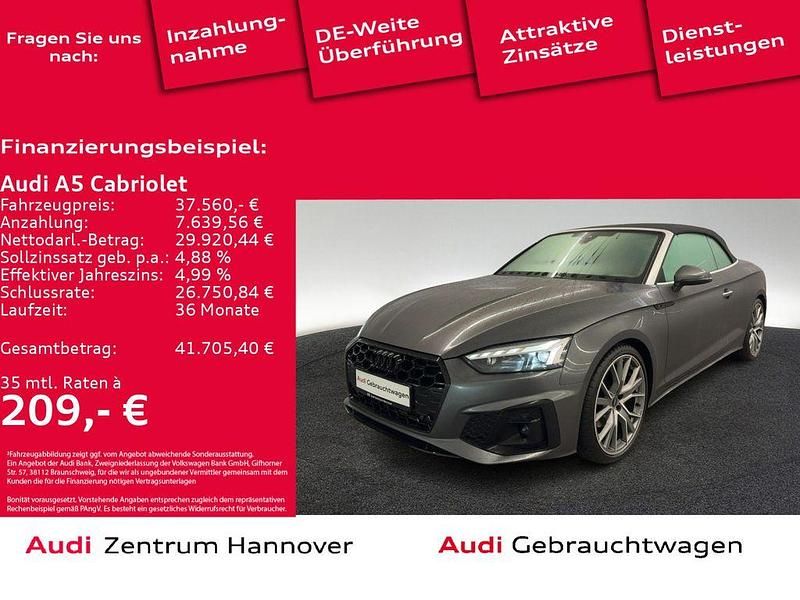 Daytonagrau perleffekt Gebraucht 2023 Audi A5 Cabriolet S-Line Cabrio | 37.560 € (Guter Preis) - Bild 1/4