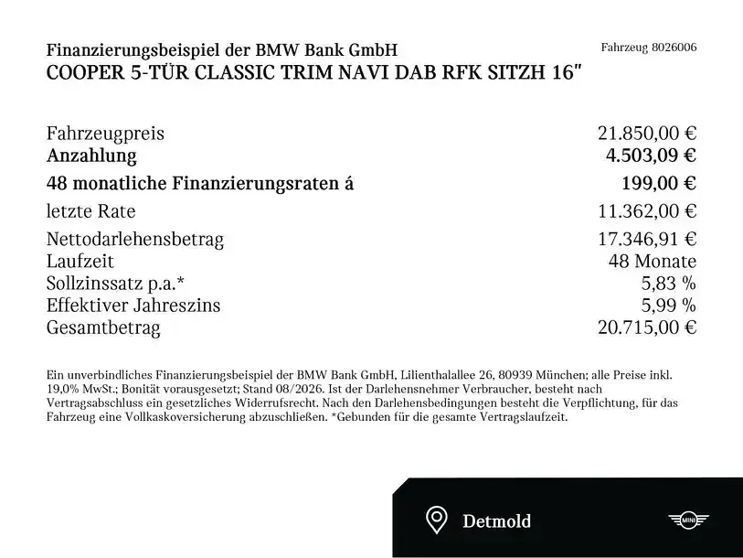 Gebraucht Mini Cooper Classic 136 PS (100 kW) 2023 Andere Kleinwagen