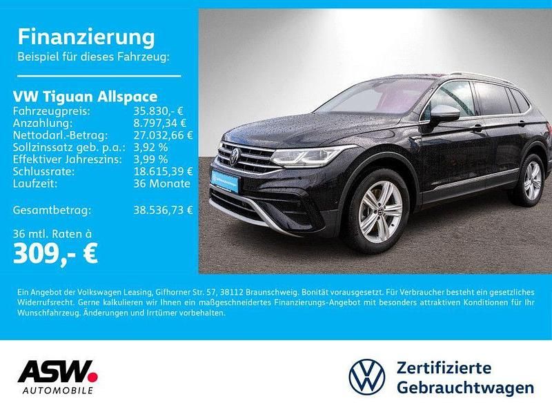 Deep black perleffekt Gebraucht 2022 VW Tiguan Allspace Elegance SUV | 35.830 € (Fairer Preis) - Bild 1/4